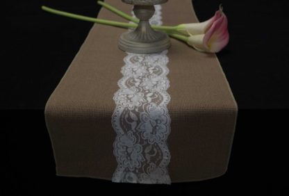 Hessian and Lace Table Runner
