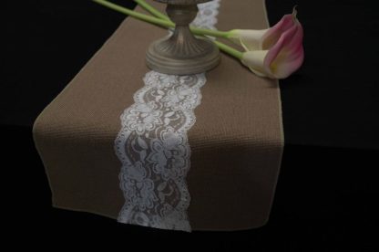 Hessian and Lace Table Runner 7