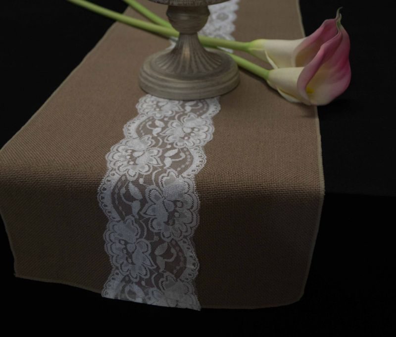 Hessian and Lace Table Runner 7