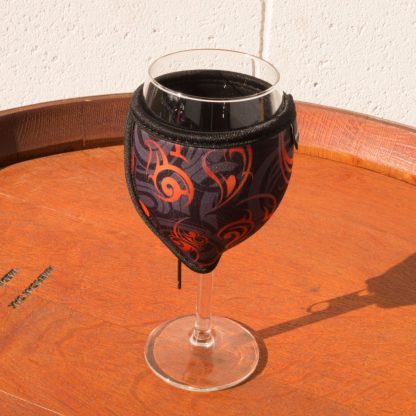 Neoprene Wine Glass Cooler - Orange and Grey
