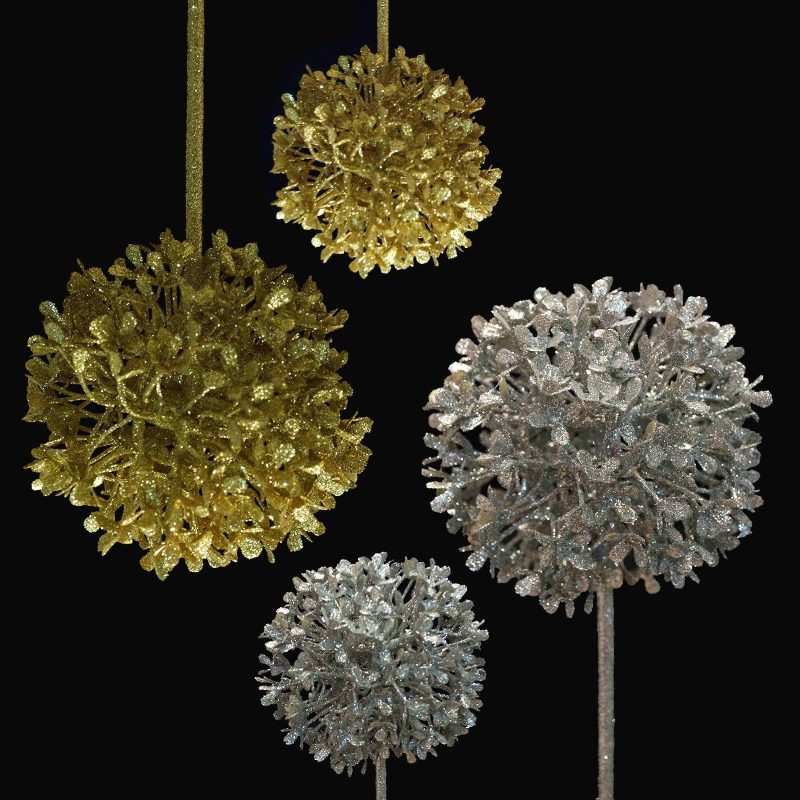 Floral Glitter Ball Stem
