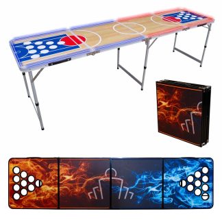 LED Beer Pong Table - Folding Portable Beer Pong Party Game Gift