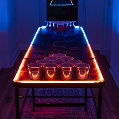 Light Up LED Beer Pong Table Fire - Folding Portable Beer Pong Party Game Gift