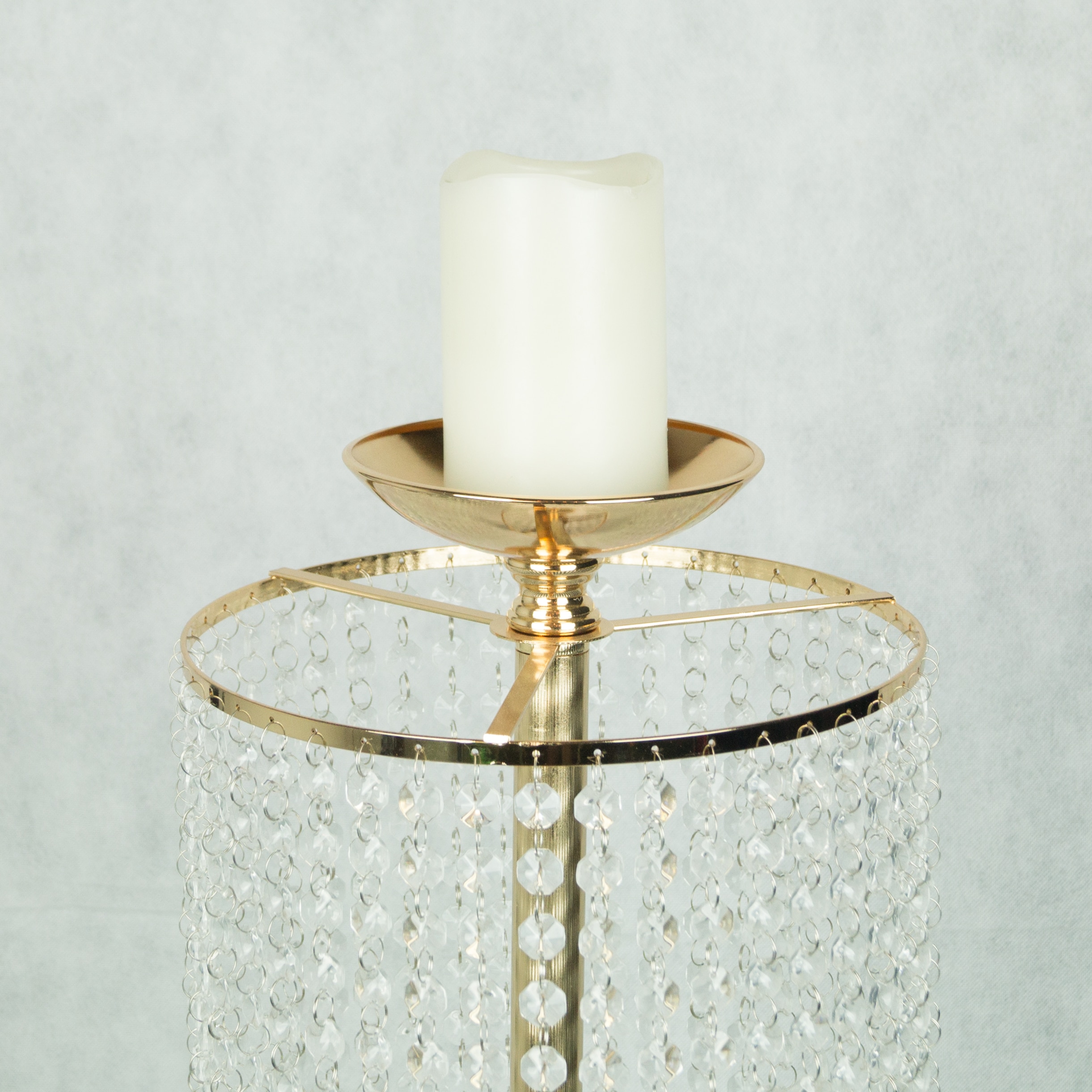 Gold Table Centrepiece 2 Tier with Crystal Garlands