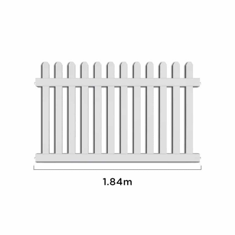 Portable White Picket Fencing - Large Fence Panel - 1.84m