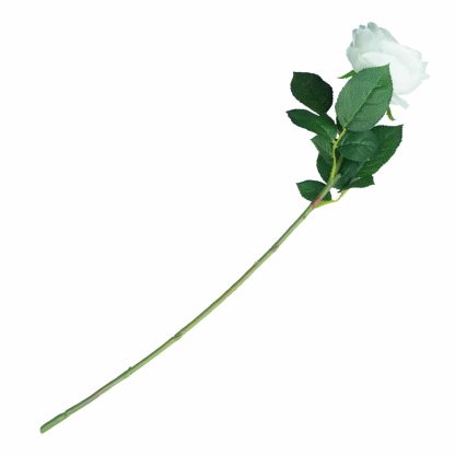10cm Artificial Austin Rose Single - White