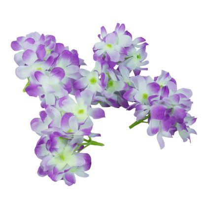 Artificial Hydrangea Flower Heads Multiple - White and Purple