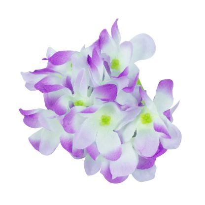 Artificial Hydrangea Flower Heads Single - White and Purple