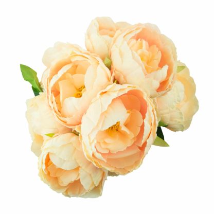 Artificial Peony Flowers - 10 Head Champagne