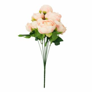 Artificial Peony Flowers - 10 Head Pink