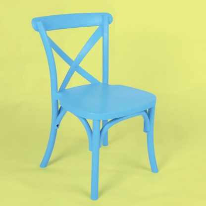 Child Size Cross Back Chair Blue