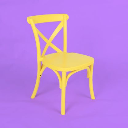 Child Size Cross Back Chair Yellow