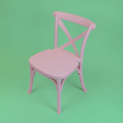 Child Size Cross Back Chair - Pink