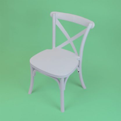 Child Size Cross Back Chair - White