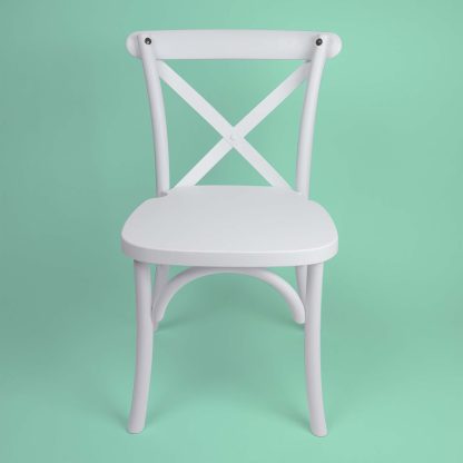 Child Size Cross Back Chair - White