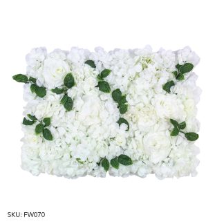 White With Greenery Flower Wall Panels FW070