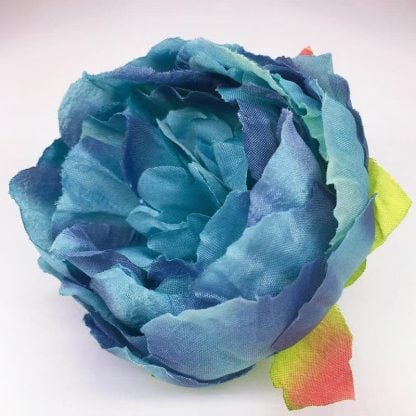 9cm Artificial Peony Flower Heads - Dusky Blue