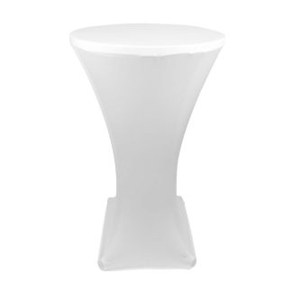 Bar Table Cover - Spandex Round - White 60cm