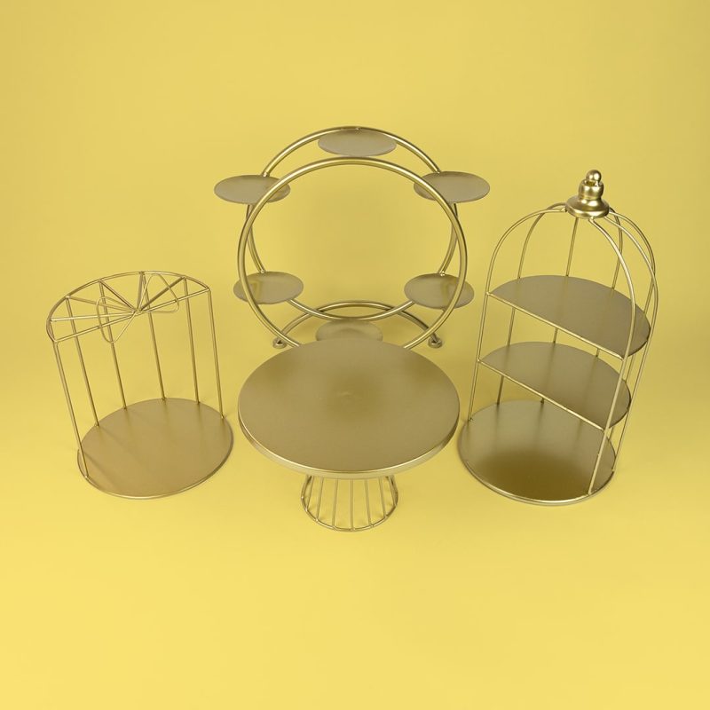 Cake Stand Set 4-Piece - White or Gold