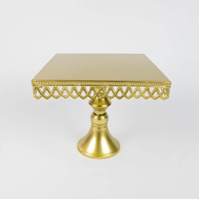 Square Cake Stand Set 3 Piece Gold or White