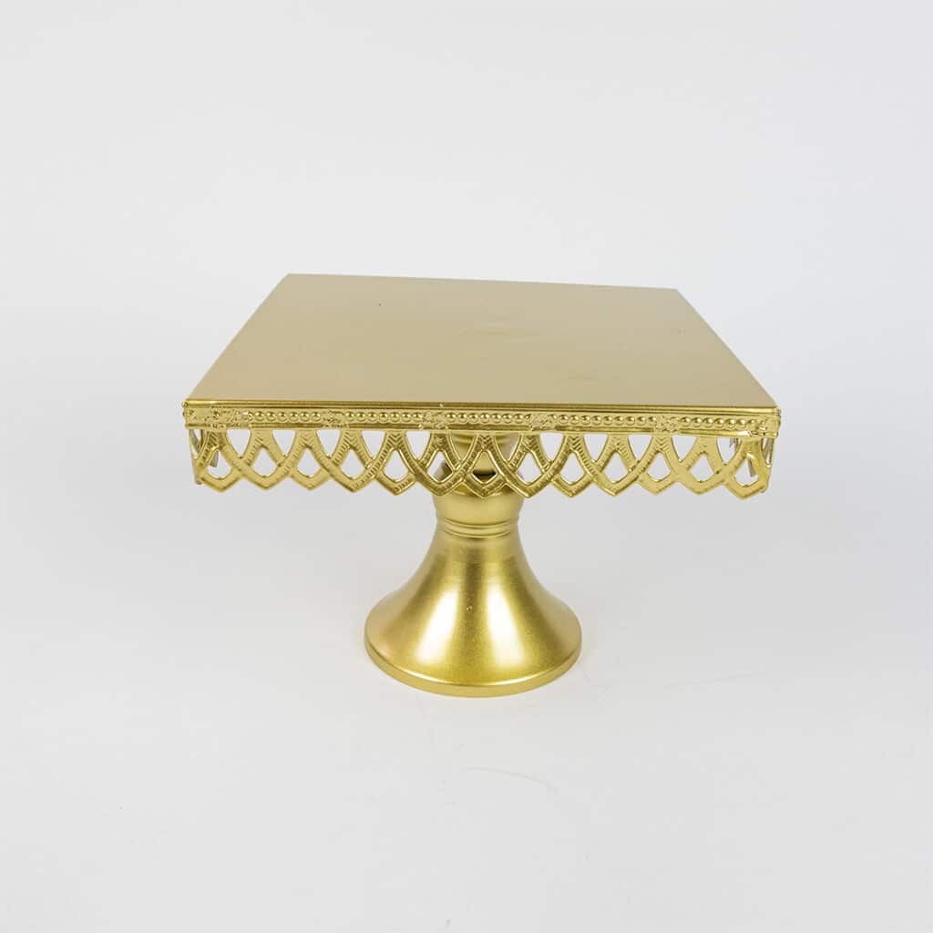 Square Cake Stand Set 3 Piece Gold or White