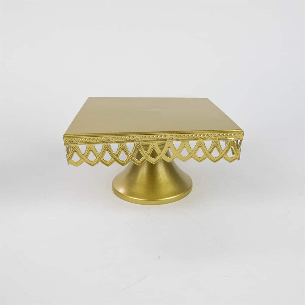 Square Cake Stand Set 3 Piece Gold or White