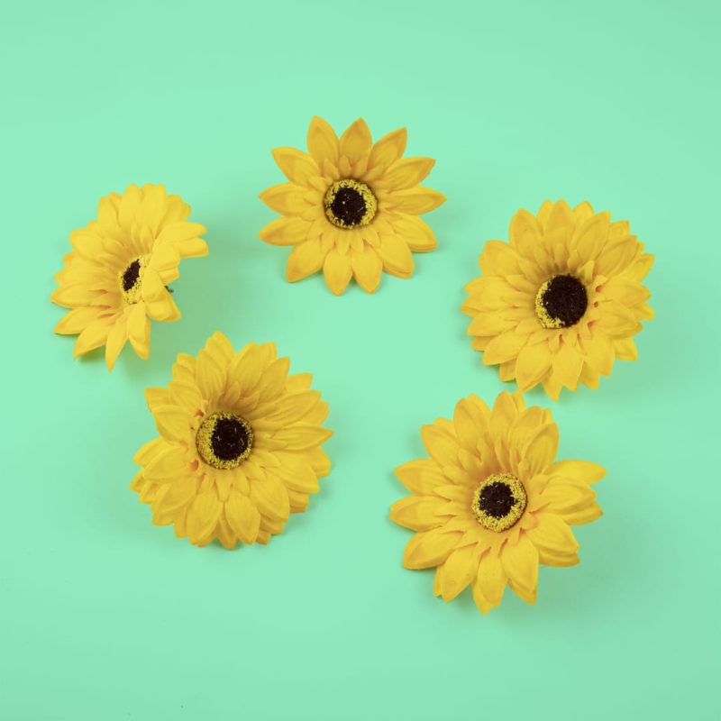 Artificial Sunflower Flower Heads - 20 Pack
