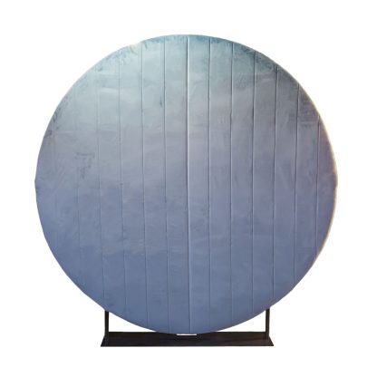 Round Backdrop Stand With Blue Velvet Cover
