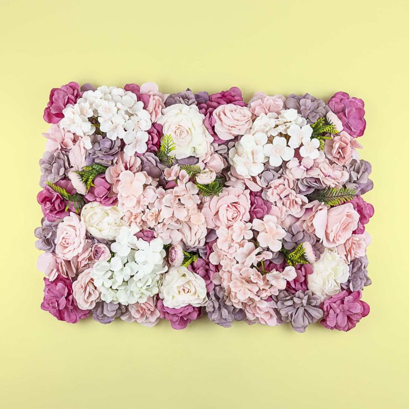 Mixed Flower Wall Panels - Pink And Light Purple