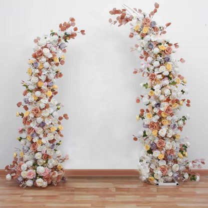 Crescent Floral Arch - Two Piece Champagne