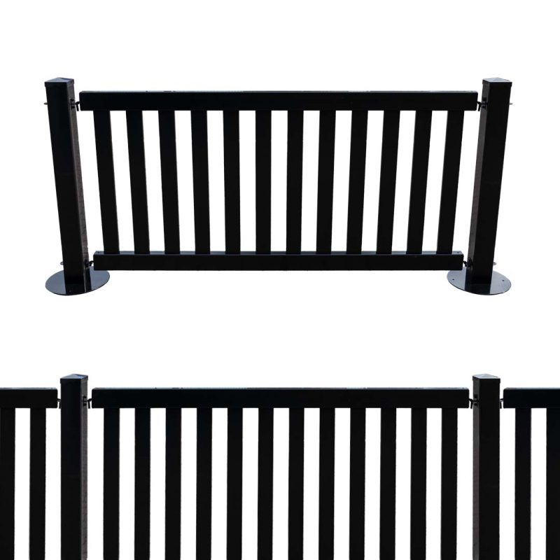Portable Event Fence - Black Picket Fencing, Crowd Barrier, Cafe Fencing