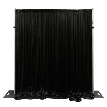 Ice Silk Backdrop Curtains - 3m Pleated Rayon Wedding Backdrop Drapes - Black