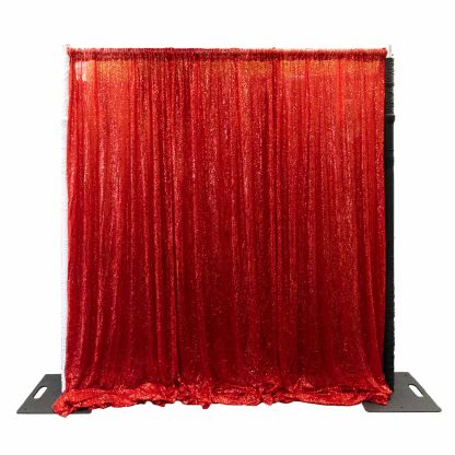 Red Sequin Backdrop Curtain to suit Pipe And Drape Backdrop Stand