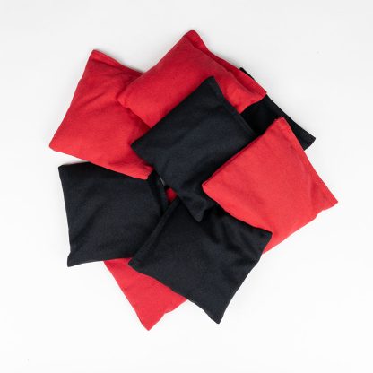 Bean Bag Set - Red And Black. Cornhole Toss Bags.