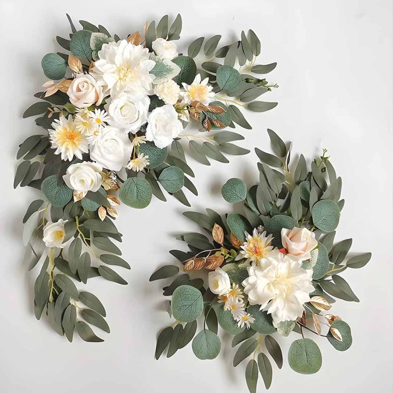 2-Piece Artificial Flower Swag Garland - Wedding Arches, Floral Decor, Flower Arrangements