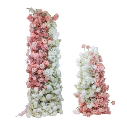 Pink And White Floral Arrangement for Wedding Backdrop and Arbour with Chrysanthemums, Roses, and Hydrangeas