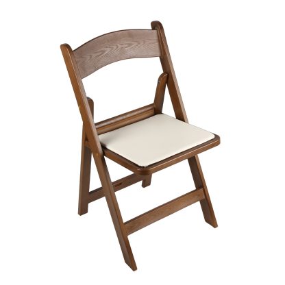 The iconic Folding Wedding Chair, The Americana Chair in Timber Look Resin.