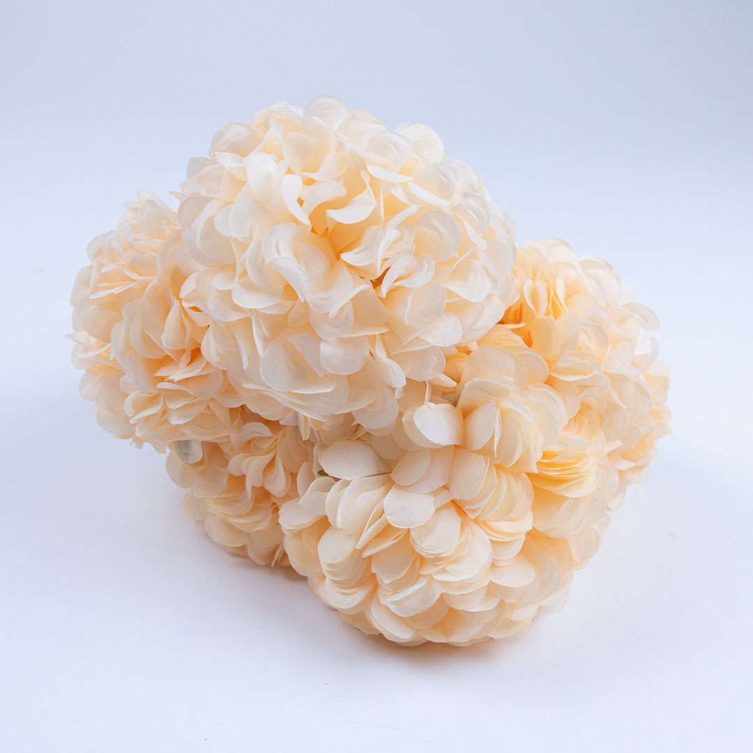 Close up artificial cream hibiscus blooms showing detailed petals and realistic clustered flower design for decorative displays