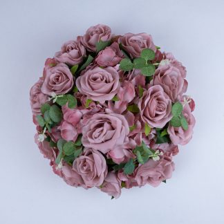 Artificial Rose and Hydrangea Flower Ball - Musk Pink