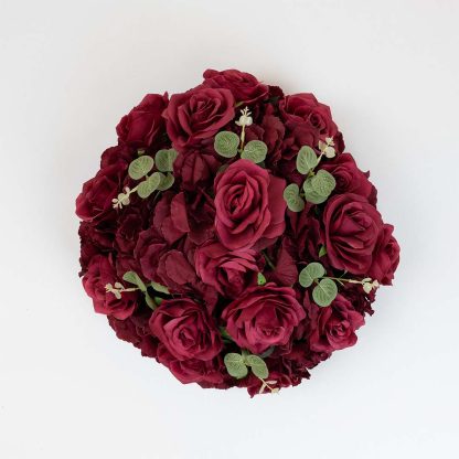 Red Artificial Rose and Hydrangea Flower Ball for elegant decor