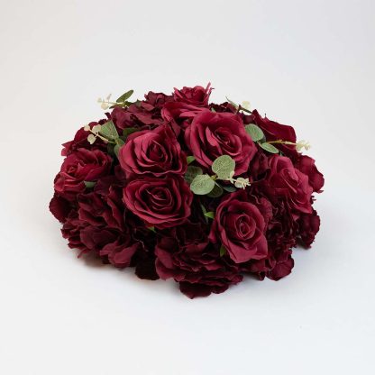 Red Artificial Rose and Hydrangea Flower Ball for elegant decor