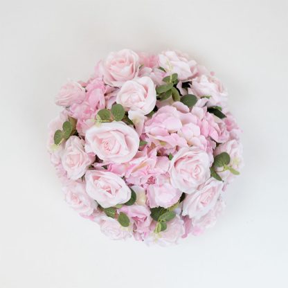 Pink Artificial Rose and Hydrangea Flower Ball featuring vibrant blooms