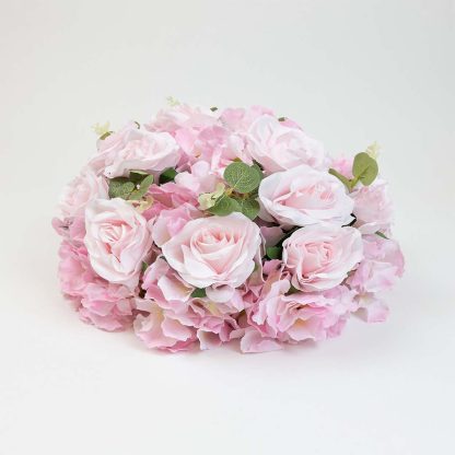 Pink Artificial Rose and Hydrangea Flower Ball featuring vibrant blooms