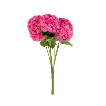 Hot Pink Artificial Hibiscus Flower Bunch with realistic petals