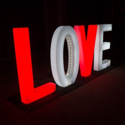 Unique 83cm Light Up Love Letters 83cm can set to 16 different colours with 4 lighting modes. Wholesale Event Supplies | We Ship Australia Wide