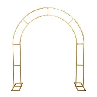 Metal Round Arch in Gold. Perfect Arbour for weddings and other special events. Unique Wedding Arch is available in three colours.