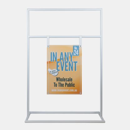 Double Metal Signage Stand with event sign, perfect for weddings and corporate events