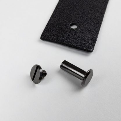 Black Faux Leather Signage Strap with Chicago Screw for Hanging Event Signs