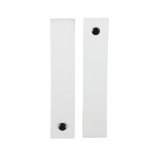 Detailed View of White Faux Leather Sign Hangers for Hanging Wedding and Event Signs