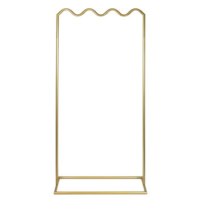 Tall Gold Wave Signage Stand - Elegant Frame for Event Displays